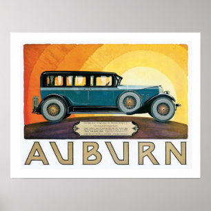 Vintag Auburn Motors Sunburst Ad Poster
