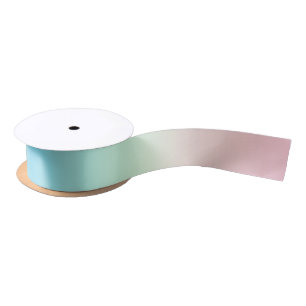 Vintag Aura Blau Pink Gradient Ombre Satinband