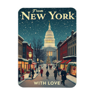 Vintag aus New York mit Liebe frohe Weihnachten Magnet