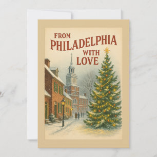 Vintag aus Philadelphia mit Liebe Feiertagskarte