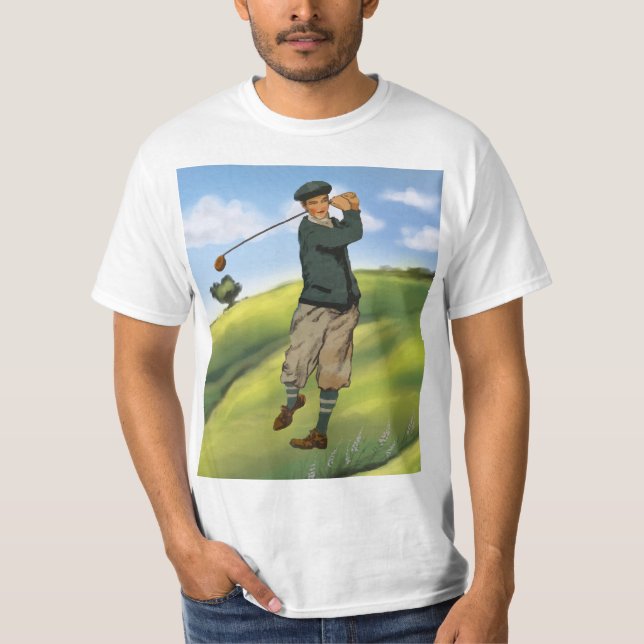 Vintag aussehen Golfer Golf Mens T - Shirt (Vorderseite)