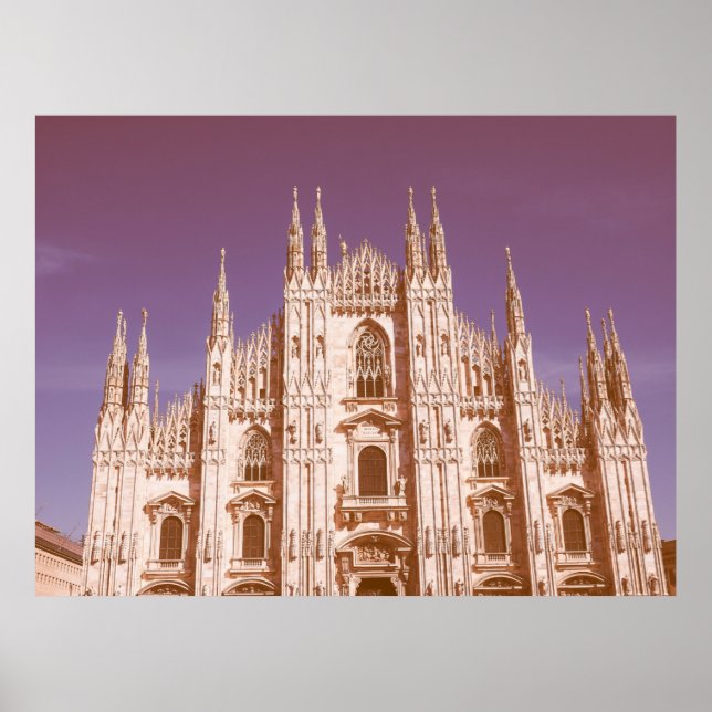 Vintag aussehende Mailänder Kathedrale alias Duomo Poster (Vorne)
