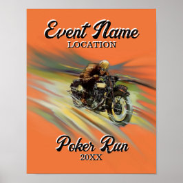 Vintag aussehender Motorrad-Poker Personalisiert l Poster