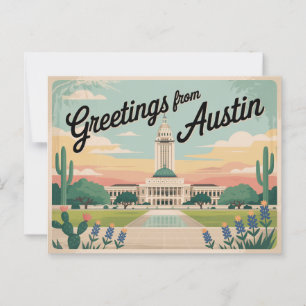 Vintag Austin Postkarte   Grüße aus Austin