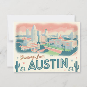 Vintag Austin Postkarte   Grüße aus Austin