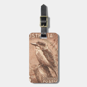 Vintag Australia Kookaburra Bird Gepäckanhänger