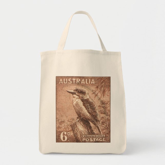 Vintag Australia Kookaburra Bird Tragetasche (Vorne)