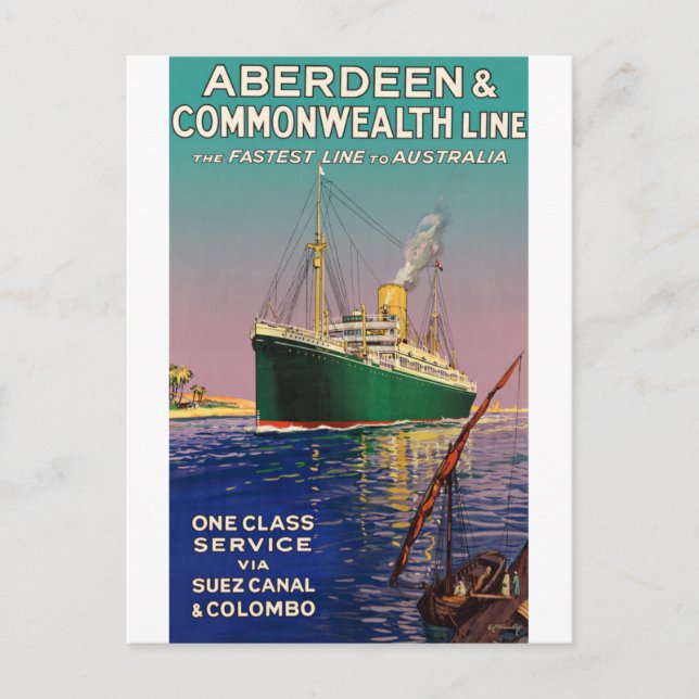 VINTAG AUSTRALIEN OCEAN LINER REISE POSTCARD POSTKARTE (Vorderseite)