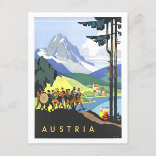 Vintag Austria Travel Poster Postkarte
