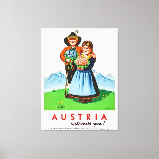 Vintag Austria Travel Poster Retro Leinwanddruck (Vorderseite)