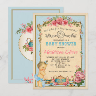 Vintag Baby Alice im Wunderland Tee Party Einladun Einladung