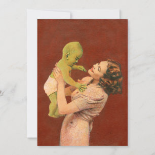 Vintag Baby Alien Invite Einladung