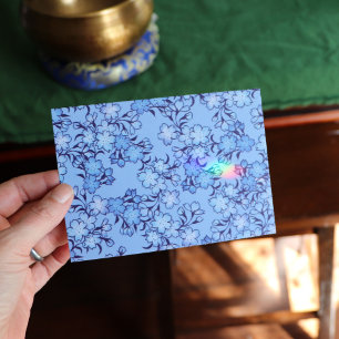 Vintag Baby Blue Spring Blume Patternkarte Karte