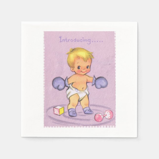Vintag Baby Boy Serviette (Vorderseite)
