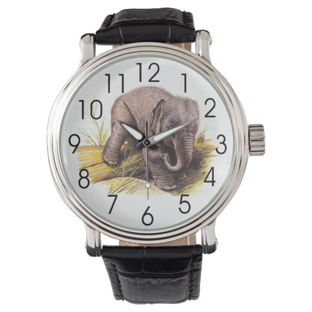 Vintag Baby Elephant Armbanduhr (Vorderseite)