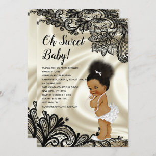 Vintag Baby Girl Babydusche Einladung
