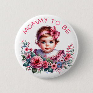 Vintag Baby Girl's Baby Shower   Mama Button
