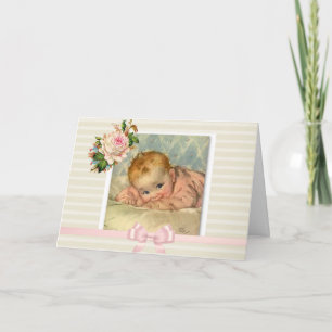 Vintag Baby: Kinderdusche Einladungen für Mädchen