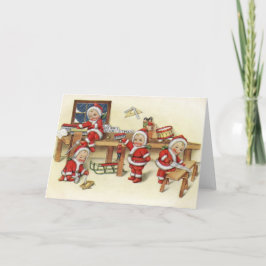 Vintag Baby Santa Illustration Feiertagskarte