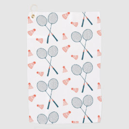 Vintag Badminton Birdie Racquet Shuttlecock Golfhandtuch