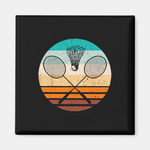 Vintag Badminton Player Badminton Magnet