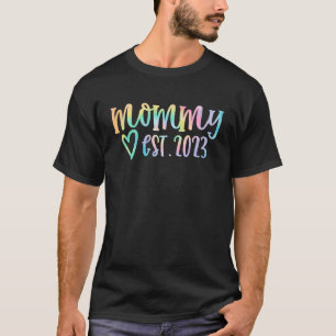 Vintag bald Mommy Est 2023 Schwangerschaft Announ T-Shirt