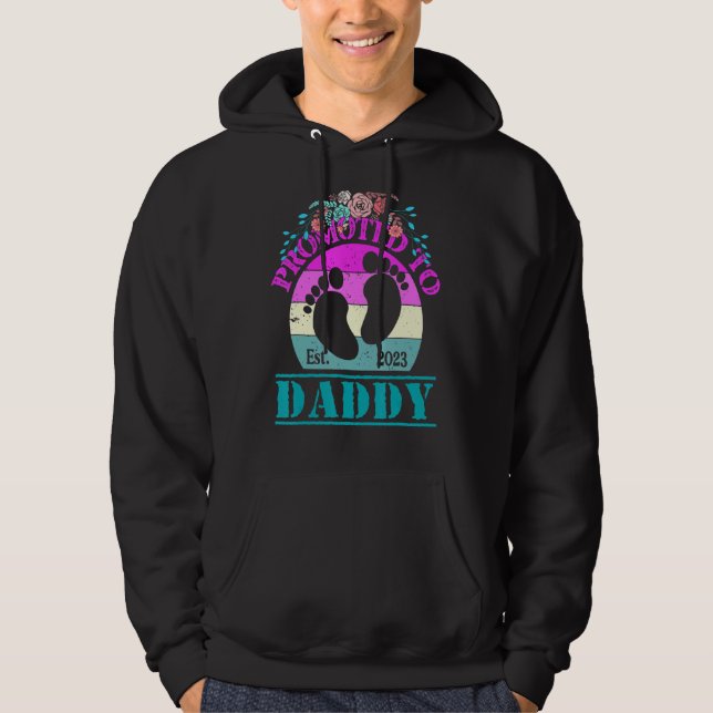 Vintag bald Papa 2023 erste Junge Mutter Hoodie (Vorderseite)