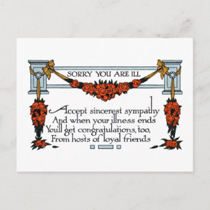 Vintag bald wieder gut werden postkarte