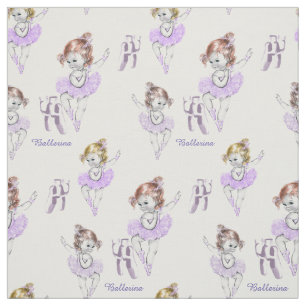 Vintag Ballerina Baby w Ballet Slippers Lavendel Stoff