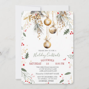 Vintag Balls Holly Berry Company Weihnachten Einladung