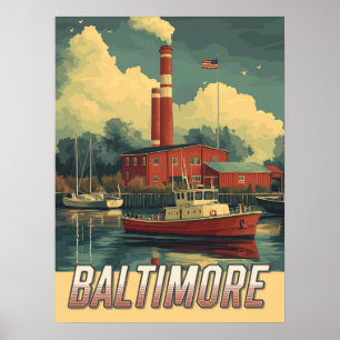 Vintag Baltimore Maryland Poster