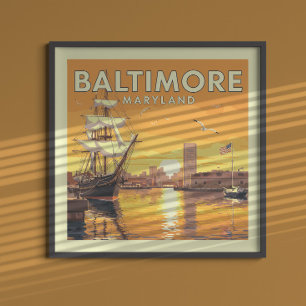 Vintag Baltimore Maryland Poster