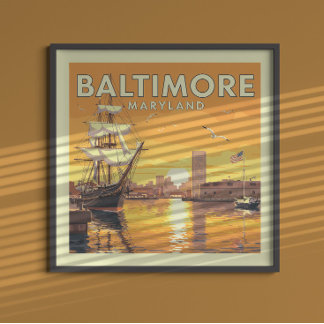 Vintag Baltimore Maryland Poster