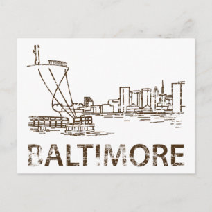 Vintag Baltimore Postkarte