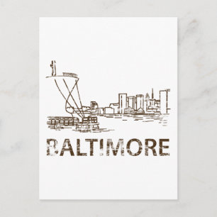 Vintag Baltimore Postkarte