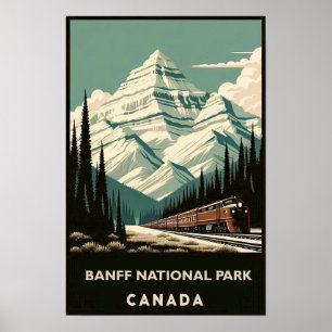 Vintag Banff National Park Canada Travel Poster