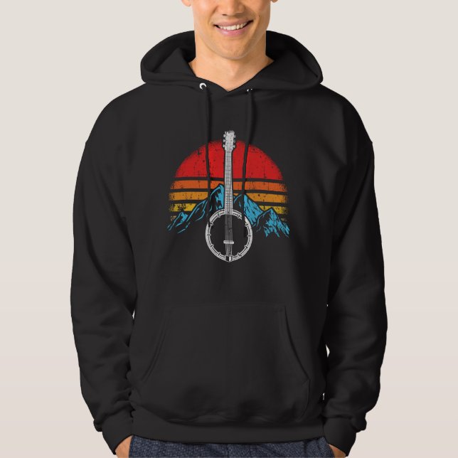 Vintag Banjo Player Bluegrass Musiker Hoodie (Vorderseite)