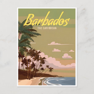 Vintag Barbados Caribbean Bridgetown Postkarte