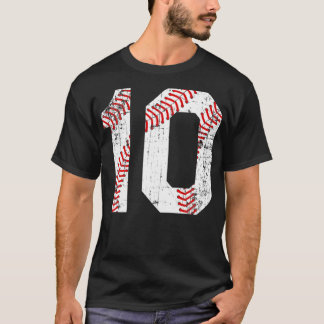 Vintag Baseball 10 Jersey-Nummer T-Shirt