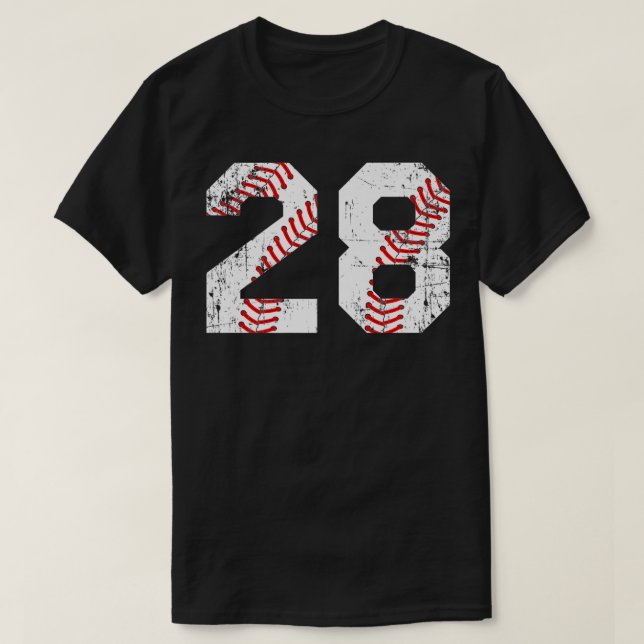 Vintag Baseball 28 Jersey Number Premium T-Shirt (Design vorne)