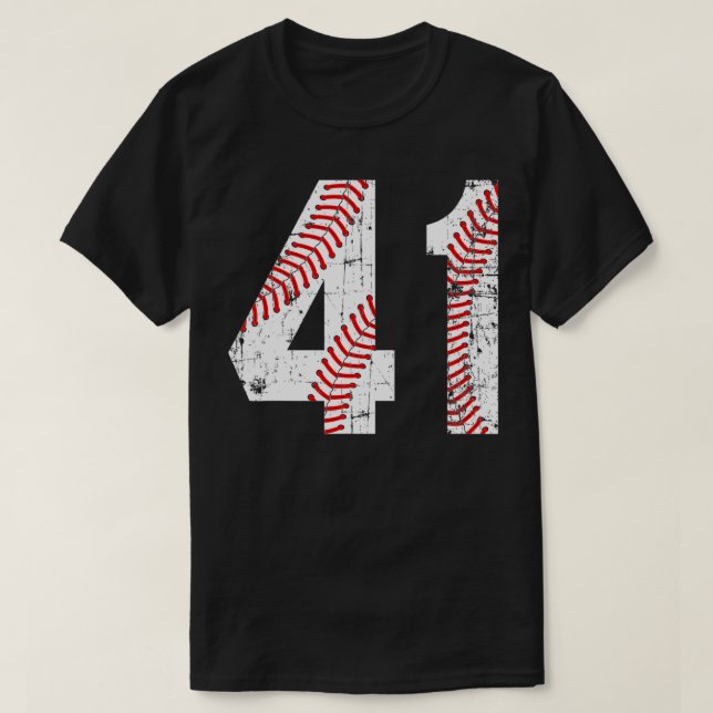 Vintag Baseball 41 Jersey-Nummer T-Shirt (Design vorne)