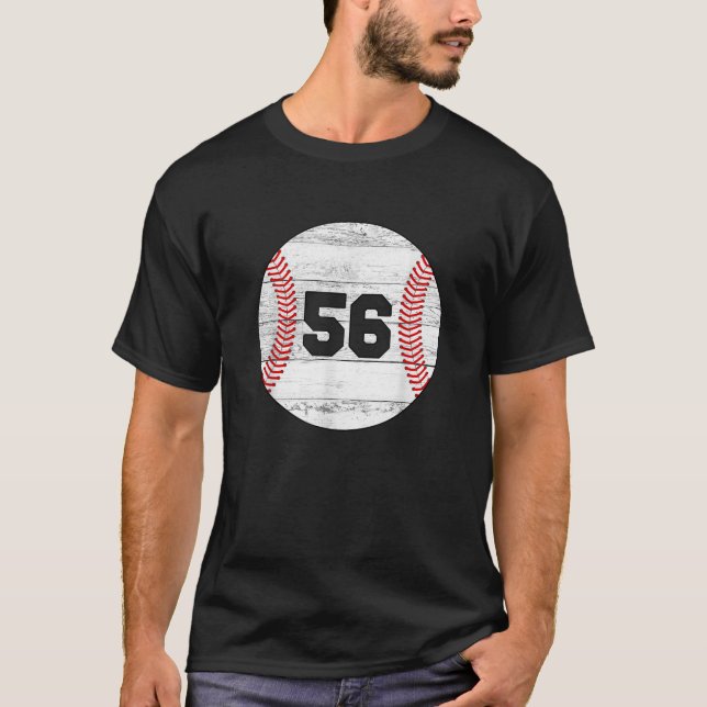 Vintag Baseball Jersey Nummer 56 T-Shirt (Vorderseite)