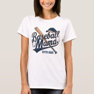 Vintag Baseball Mama Estd 2025 T-Shirt