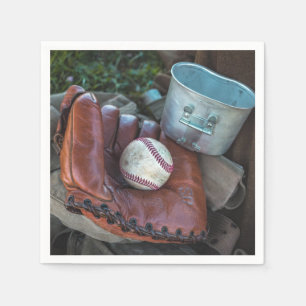 Vintag Baseball Mit und Ball Baseball Glove Amer Serviette