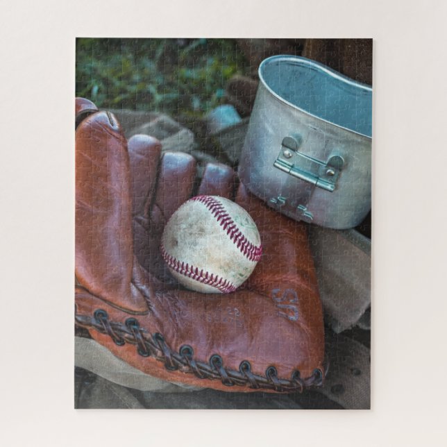 Vintag Baseball Mit und Baseball Glove Amer Puzzle (Vertikal)