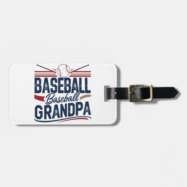 Vintag Baseball Opa Gepäckanhänger (Vorderseite horizontal)