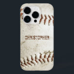 Vintag Baseball Personalisiert Case-Mate iPhone 14 Pro Hülle<br><div class="desc">Ein Foto eines abgenutzten Vintagen Baseballs bietet den Hintergrund für dieses personalisierte iPhone-Gehäuse. Fügen Sie Ihren Namen in Not Grunge sans Serif Schriftart in einem Schatten rötlich braun,  dass die Nähte passt. Ideal für den Baseball- oder Sportfans auf Ihrer Geschenkliste.</div>