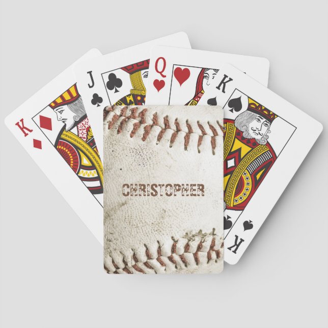 Vintag Baseball Personalisiert Spielkarten (Rückseite)