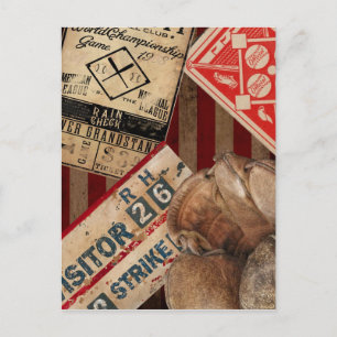 Vintag Baseball Postkarte