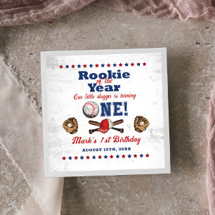 Vintag Baseball Rookie 1. Geburtstag Party Napkins Serviette